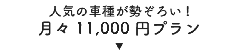 人気の車種が勢ぞろい!月々10,800円プラン